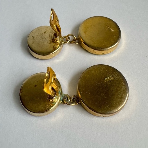 Micro Mosaic Intricate Dangle Earrings Clip-On Roma Italy Italian Vintage Glass - Picture 5 of 7